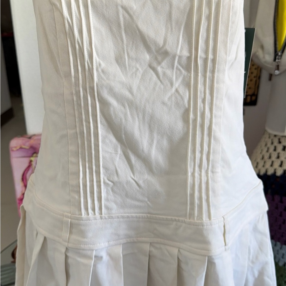 White Womans Pleated Sundress wild fable - Picture 2 of 15